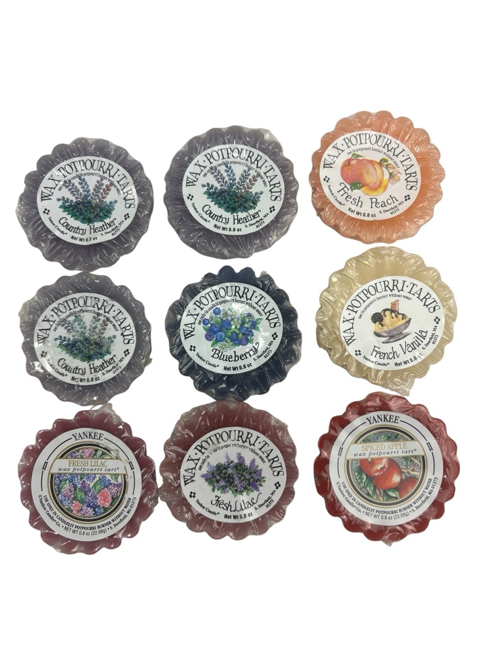 Lot of 9 Yankee Candle Wax Potpourri Tarts Assorted Scents